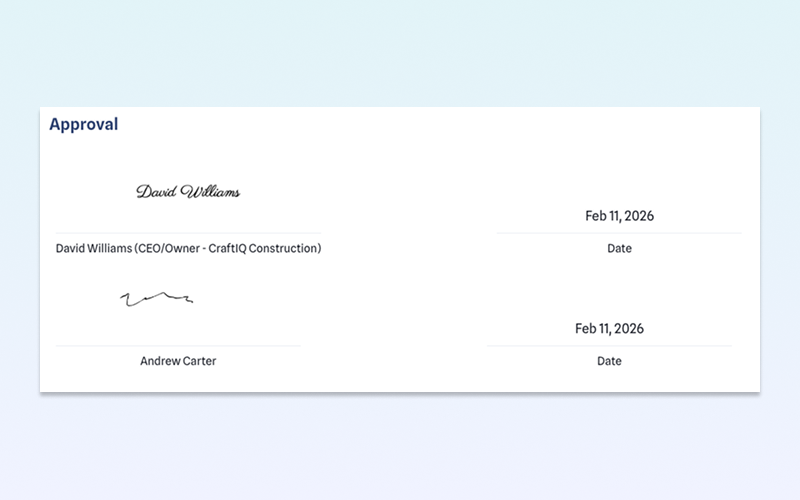KonstructIQ GC signatures on estimates